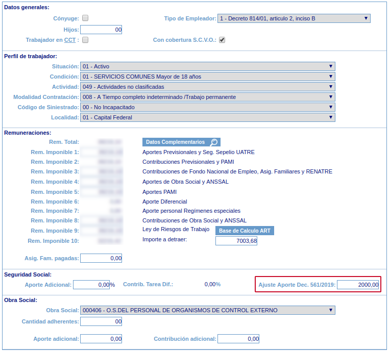 Declaración en línea - servicio web AFIP